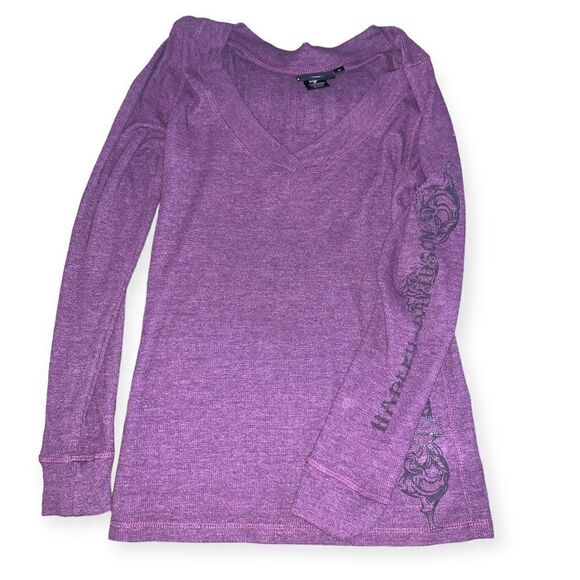 Vintage y2k Harley Davidson bling Y2k Long sleeve thermal - Picture 6 of 6